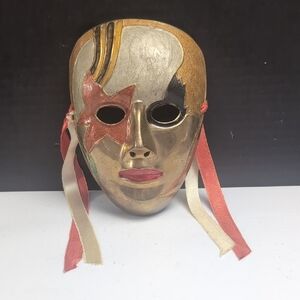 Brass Theatrical Mask Hand Painted Enamel Made in India